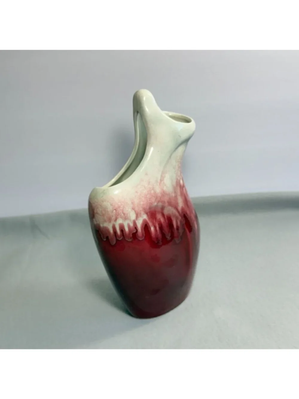 Vintage Red Wing Pottery Vase 1953 Anniversary Drip Glaze Oxblood Maroon B2317 - Picture 15 of 16